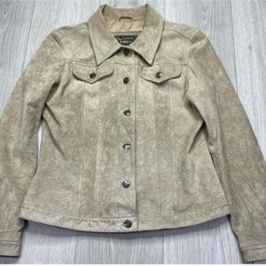 Fabio Suede Leather Button Up Jacket size M